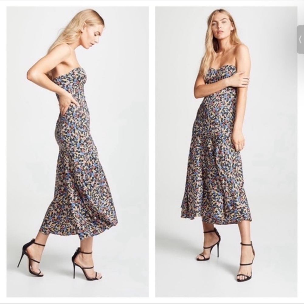 Veronica Beard Annika Silk Floral Strapless Dress. Excellent condition.